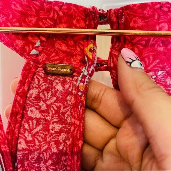 EUC Free People Dream Darlin Raspberry Printed Top Small - Picture 5 of 7